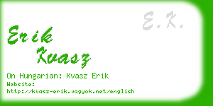 erik kvasz business card